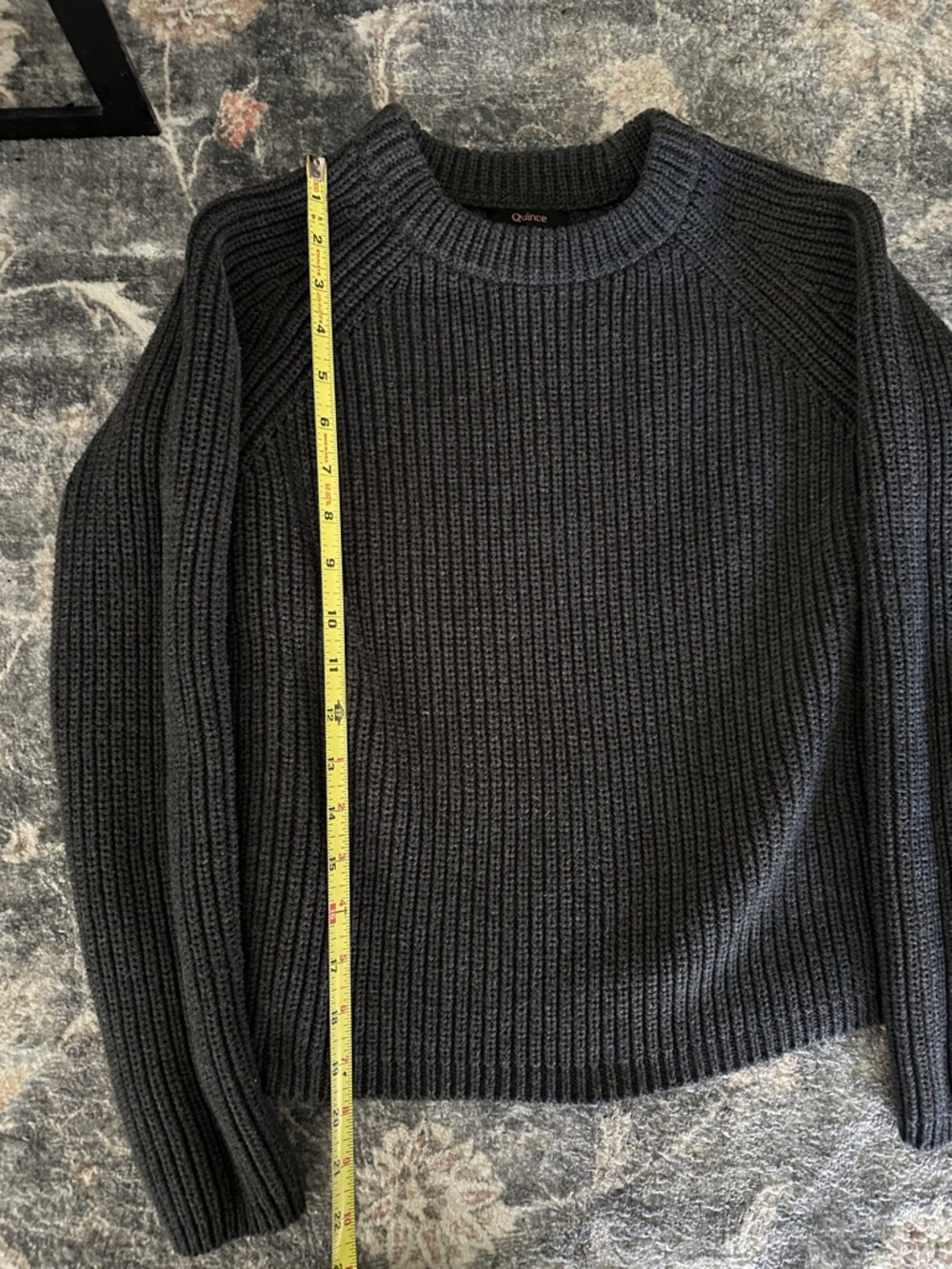 Quince Charcoal Gray Ribbed Crewneck Sweater - Picture 2 of 5